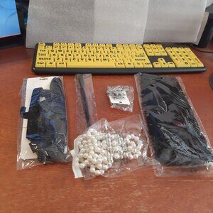 1920s Babyond Dress Accessory Set Hairband/Silver EarRing/Glove/Wht Neckbead/Bar